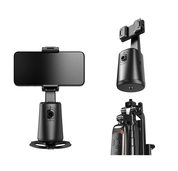 Auto Face Tracking Gimbal Stabilizer – 360° Rotating Phone Holder for Hands-Free Video and Streaming