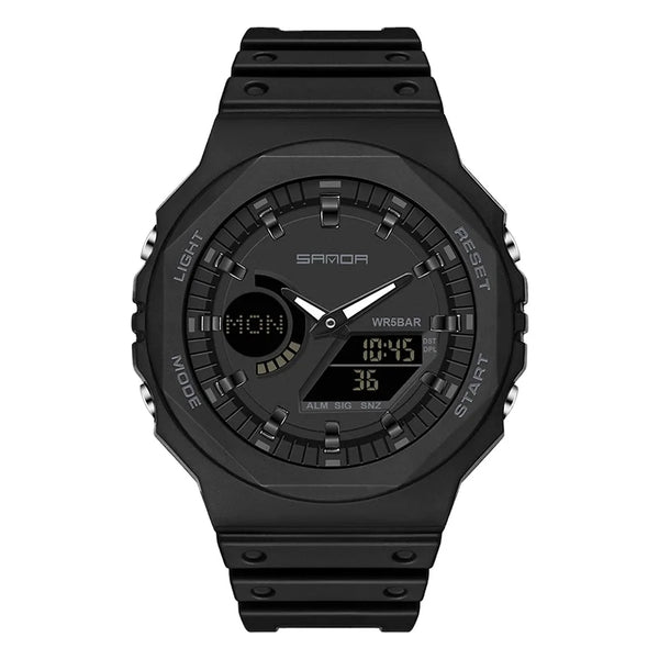 Multifunctional Waterproof Dual Display Digital-Analog Sport Watch – Rugged Design with LED Backlight