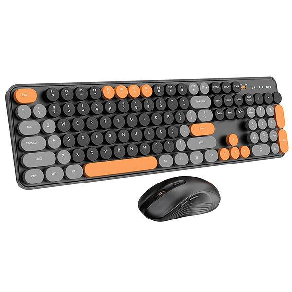 104-Key Retro Wireless Keyboard and Mouse Combo