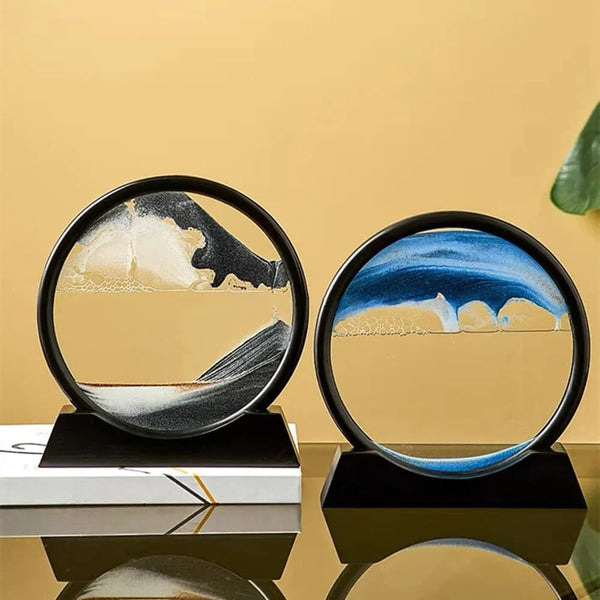 Hourglass 3D Sand Art – Blue Sand with 7-Inch Black Frame