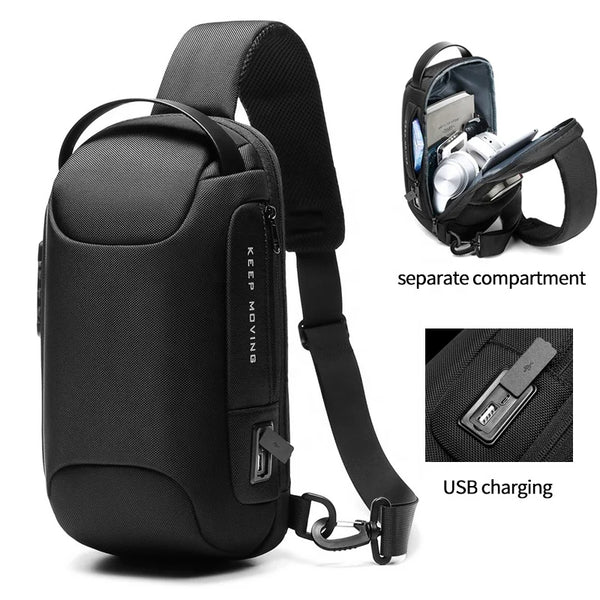 Waterproof Anti-Theft Designer Crossbody Bag with USB Charging Port – Stylish and Secure Travel Companion