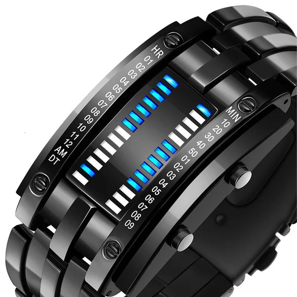 LED Iron Man Double-Line Digital Watch – Futuristic Design with Touch-Sensitive Display