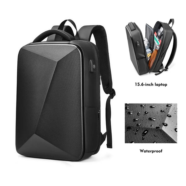 High-Quality Waterproof Hard Shell Anti-Theft Laptop Backpack with USB Charging Port – Secure and Stylish Travel Companion