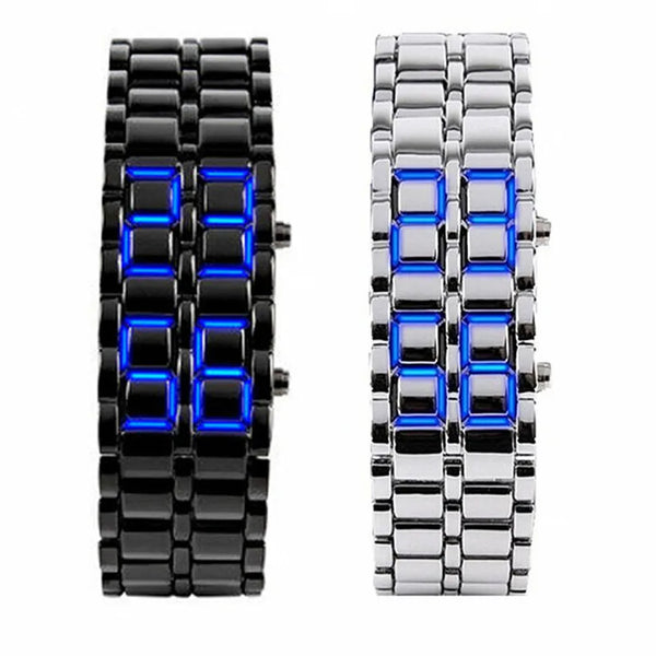 Unique Blue Light Luxury Quartz Watch – European Design with Stainless Steel Mesh Strap