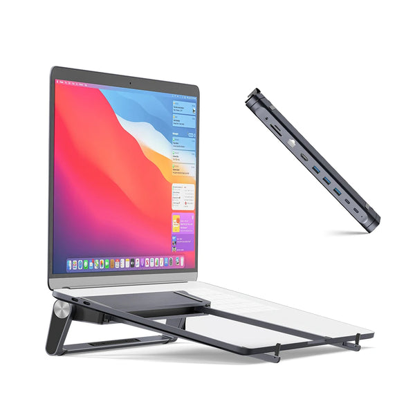 9-in-1 Multi-Function Portable Aluminum Laptop Stand with Docking Station